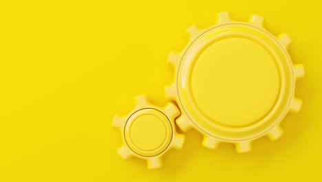 el engranaje amarillo.