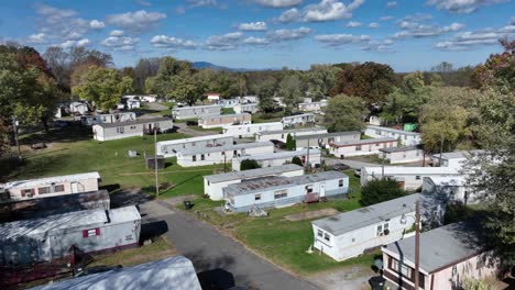 aerial view of a mobile home community