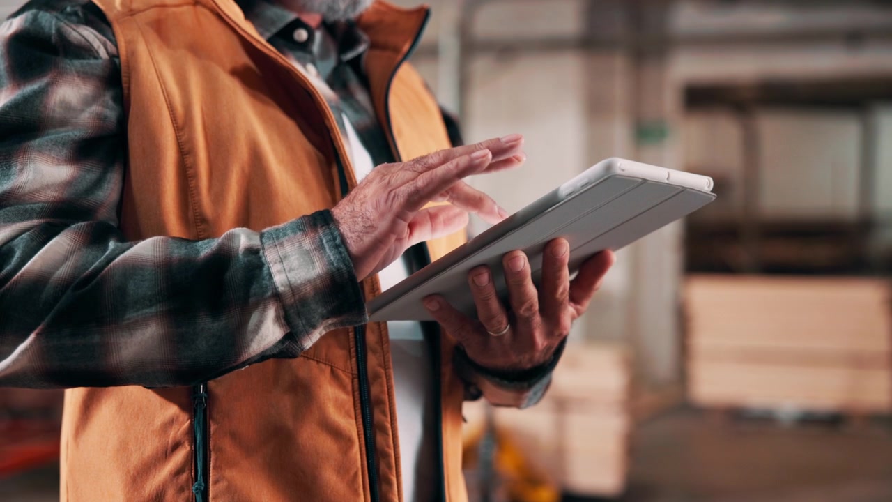 Warehouse Manager Using Digital Tablet for Inventory Management