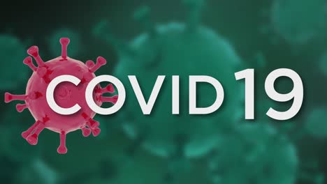 Texto-Covid-19-Sobre-Fondo-Animado-En-3d-De-Una-Vista-Microscópica-Del-Coronavirus