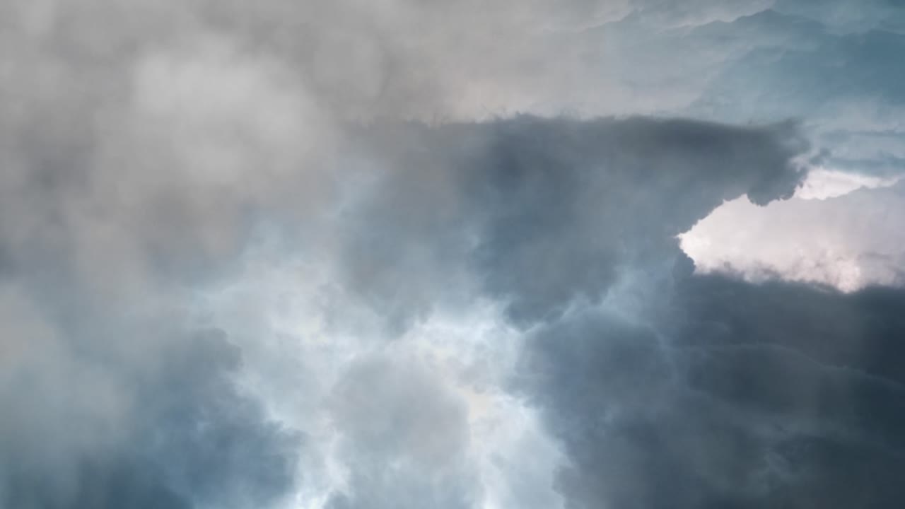 nature background, Dramatic lightning storm in the dark sky