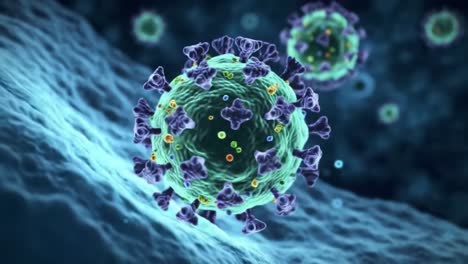 detailed visualization of viral structure highlighting intricate features and components in a microscopic environment, emphasizing the complexity of viral lifeforms