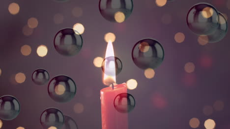 animación de una vela encendida con puntos de luz parpadeantes