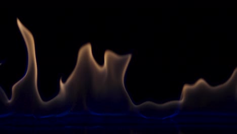 burning flames on black background