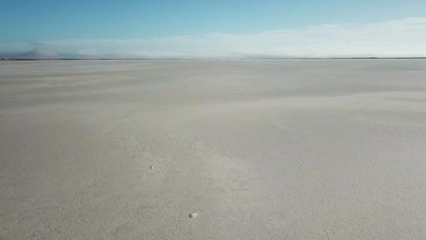 rising drone footage over the salt flats of lake tyrell, in north-west victoria, may 2021