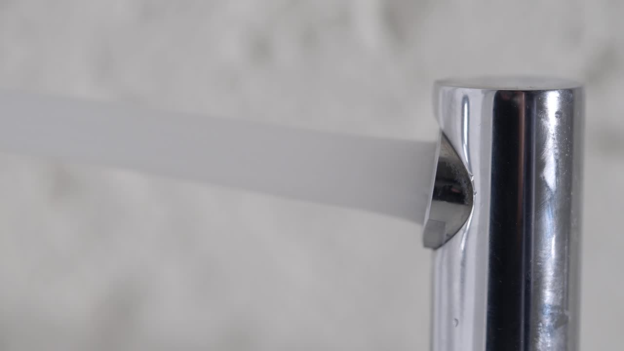 Close-up of a chrome bathroom fixture