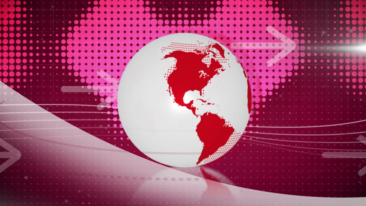 animación de flechas moviéndose sobre el globo.