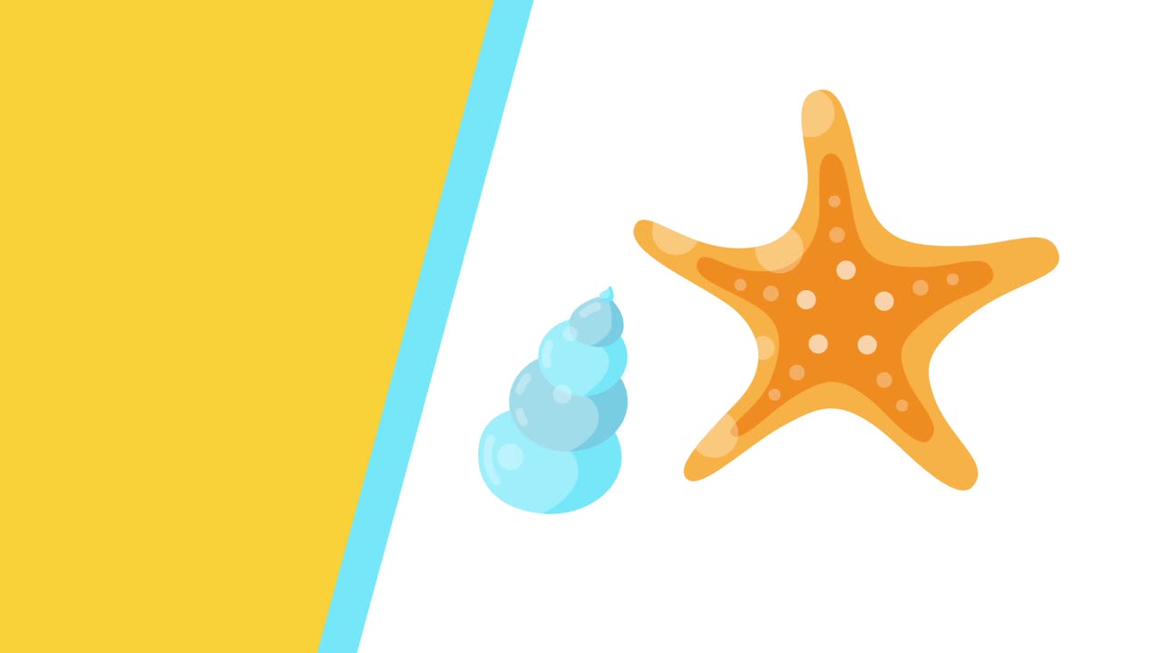 4k video of cartoon orange starfish in flat style.