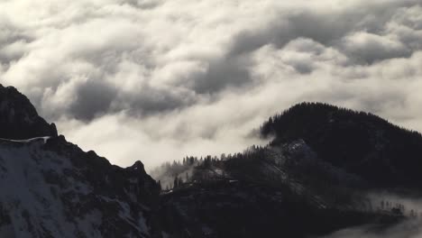 moving clouds in high mountain of the alps