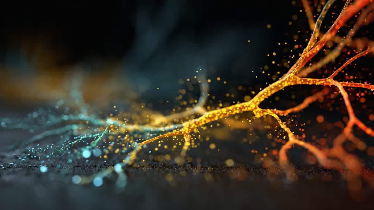 Immagine accattivante di motivi elettrici astratti: una rappresentazione artistica di trasformazioni dinamiche di luce e colore in una composizione straordinaria