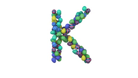 easter egg themed font  letter k