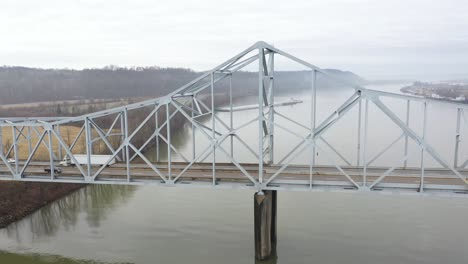 ohio river 4k aerial of bridge