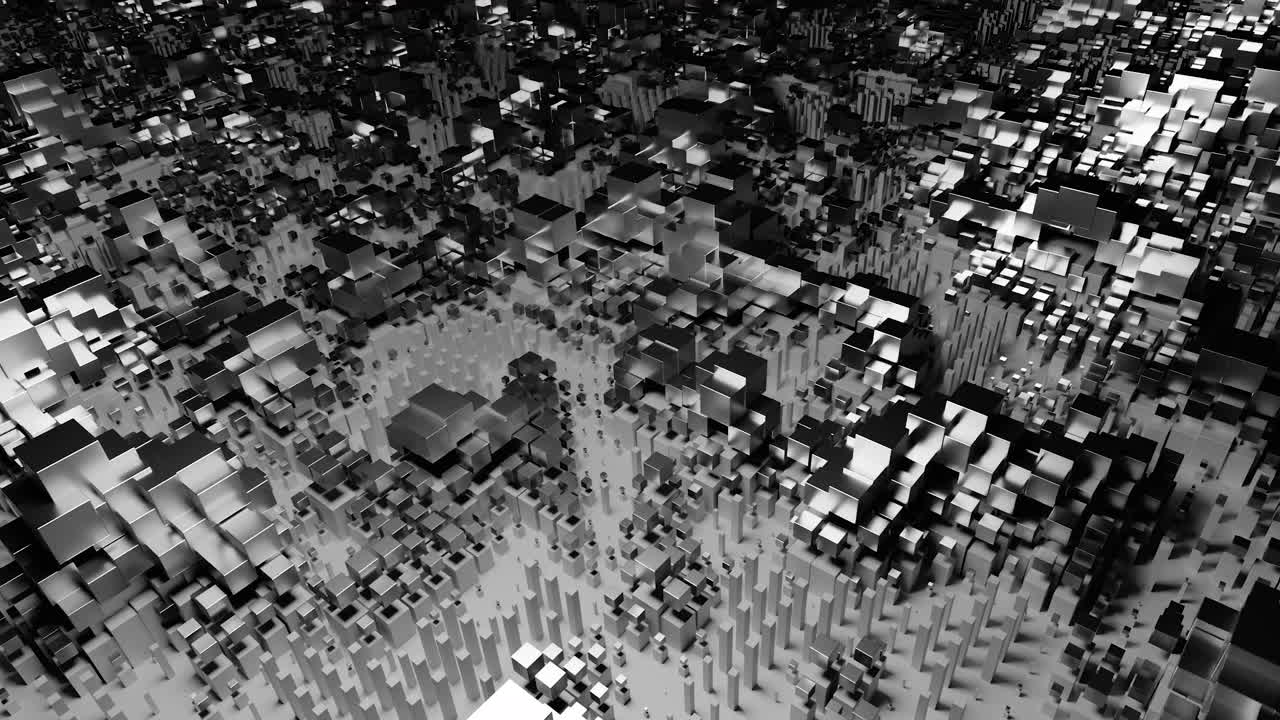 추상적인 금속 큐비스트 도시 풍경