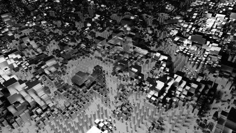 Abstract Metallic Cubist Cityscape