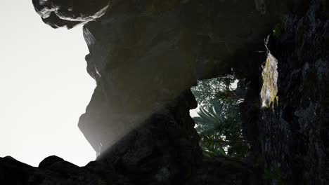 sun light inside mysterious cave