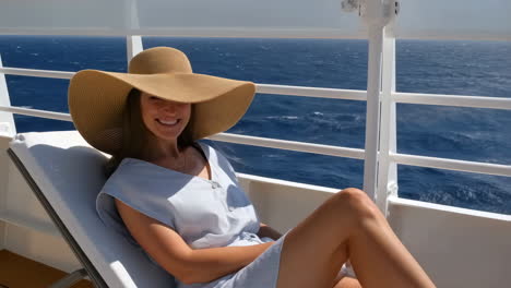 woman relaxing on a cruise ship deck