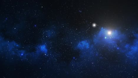 blue nebula gas in a star-studded universe