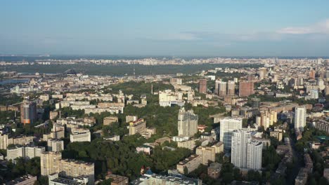 vista aérea del horizonte de kiev, ucrania