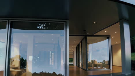 modern circular house with forest view