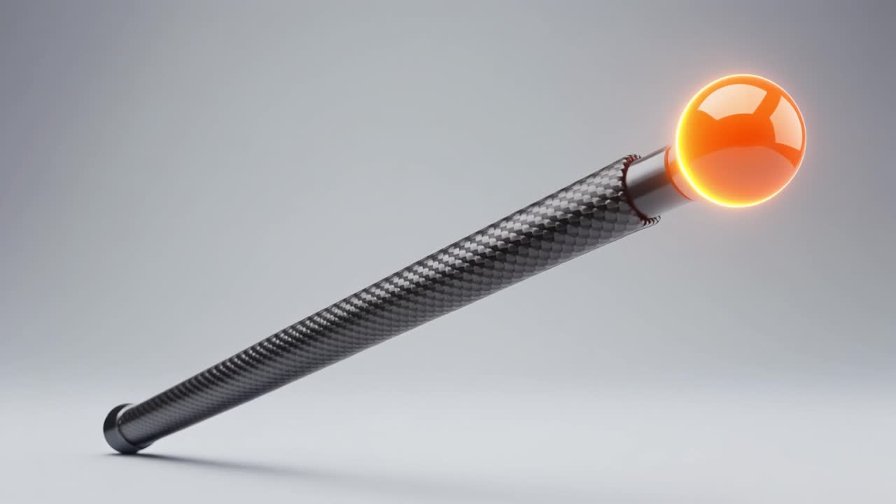 Glowing Orange Sphere Emerges from Carbon Fiber Rod