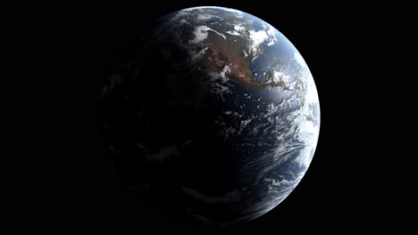 realistic planet earth rotation with transparency