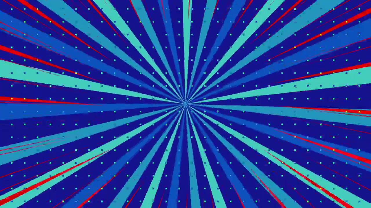 Vibrant Comic Style Sunburst Background with Blue and Teal Rays