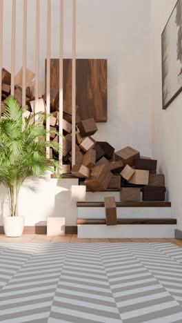 modern wooden staircase interior design