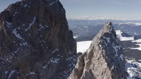 alpine mountain peaks in winter