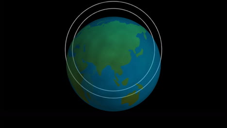 animation of scope scanning over globe on black background