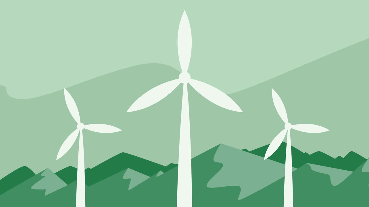 animación ecológica con turbinas de energía