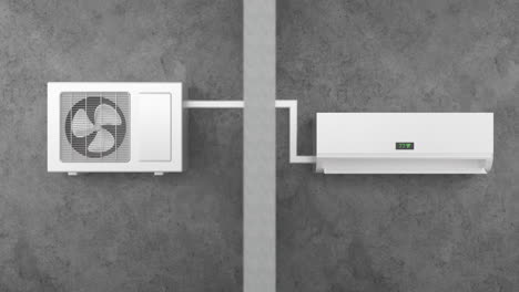 ac, air conditioner complete connection. air conditioning split system