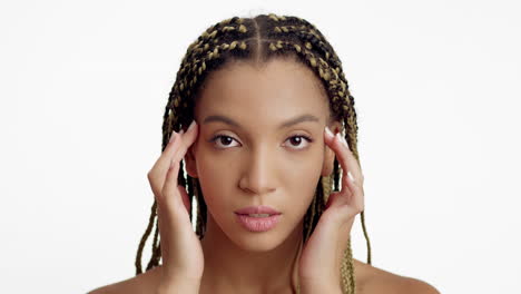 beautiful woman with braids