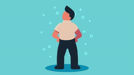 businessman worker standing animation character