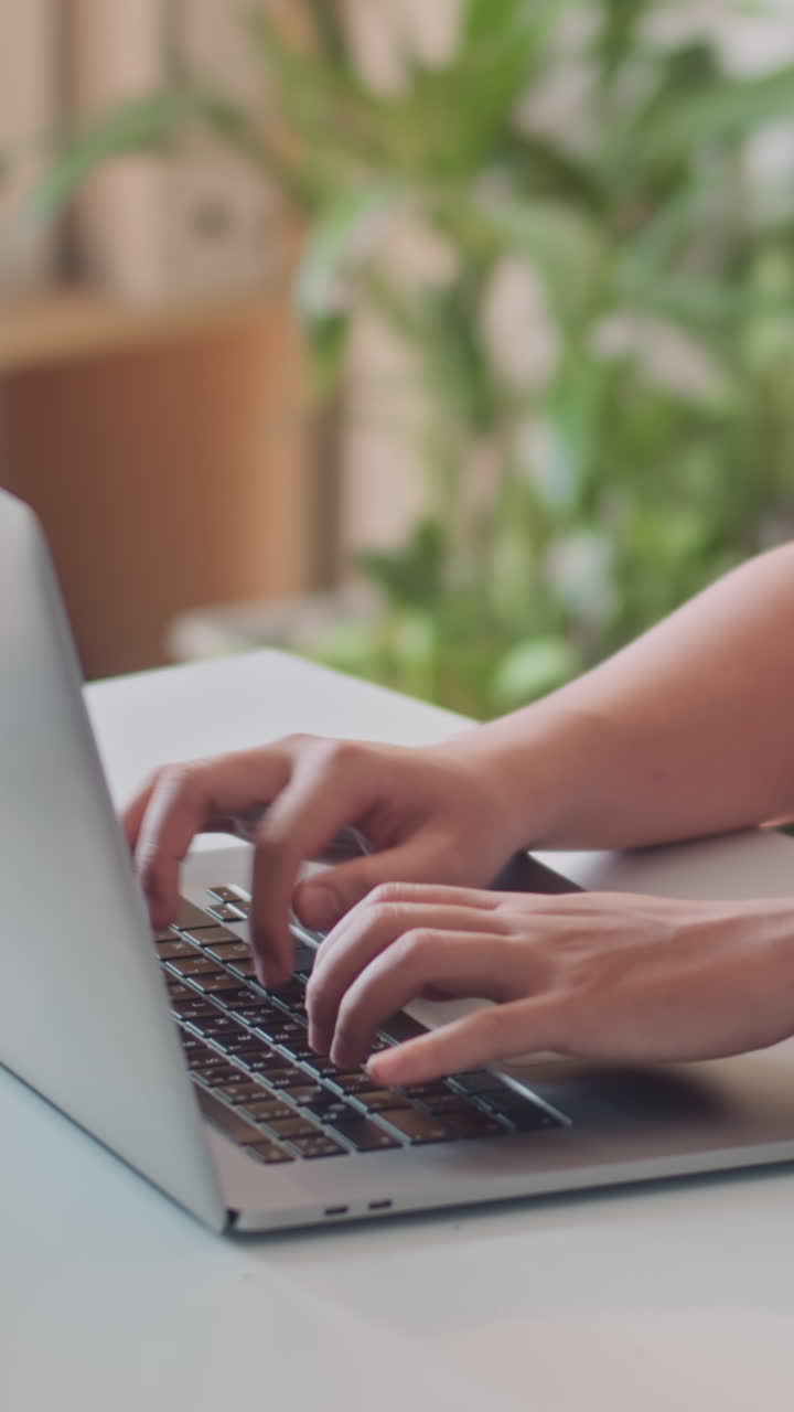 Hands of Unrecognizable Employee Coding on Laptop