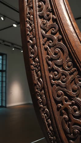 close-up of a carved wooden ship bow