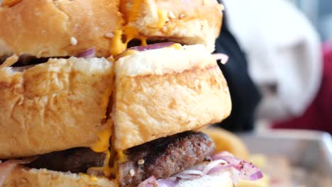 burger with cheese and onions