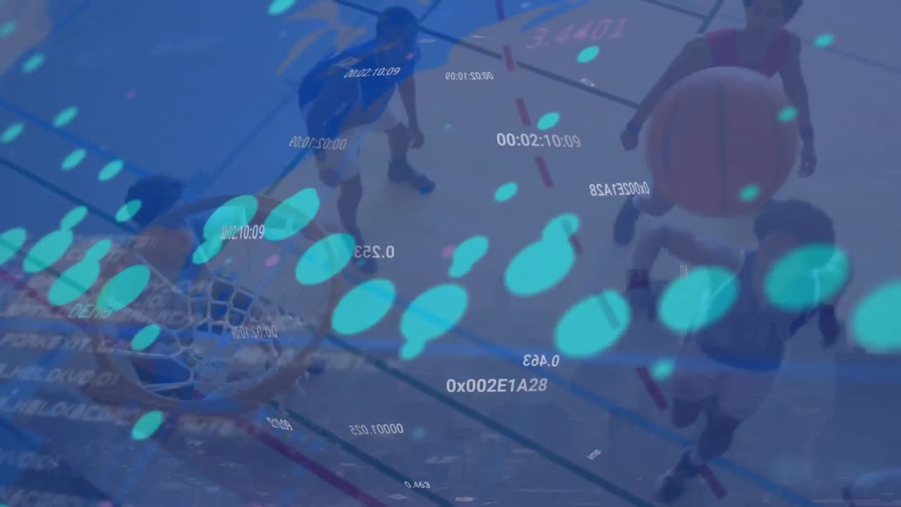 농구 선수에 대한 통계 및 데이터 처리의 애니메이션