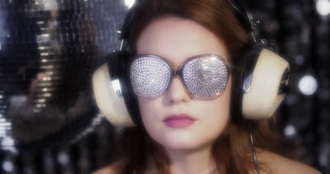 woman disco glasses 4k 03