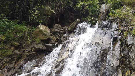 este arroyo que fluye por la ladera de la montaña demuestra algo de la belleza en los himalayas