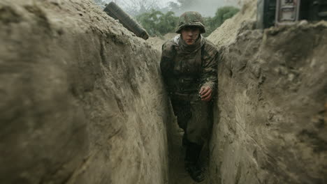 soldiers in trenches