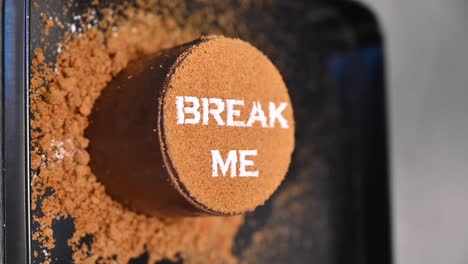 vertical footage: a closeup of the break me dessert, which is a combination of ice cream and chocolate cake