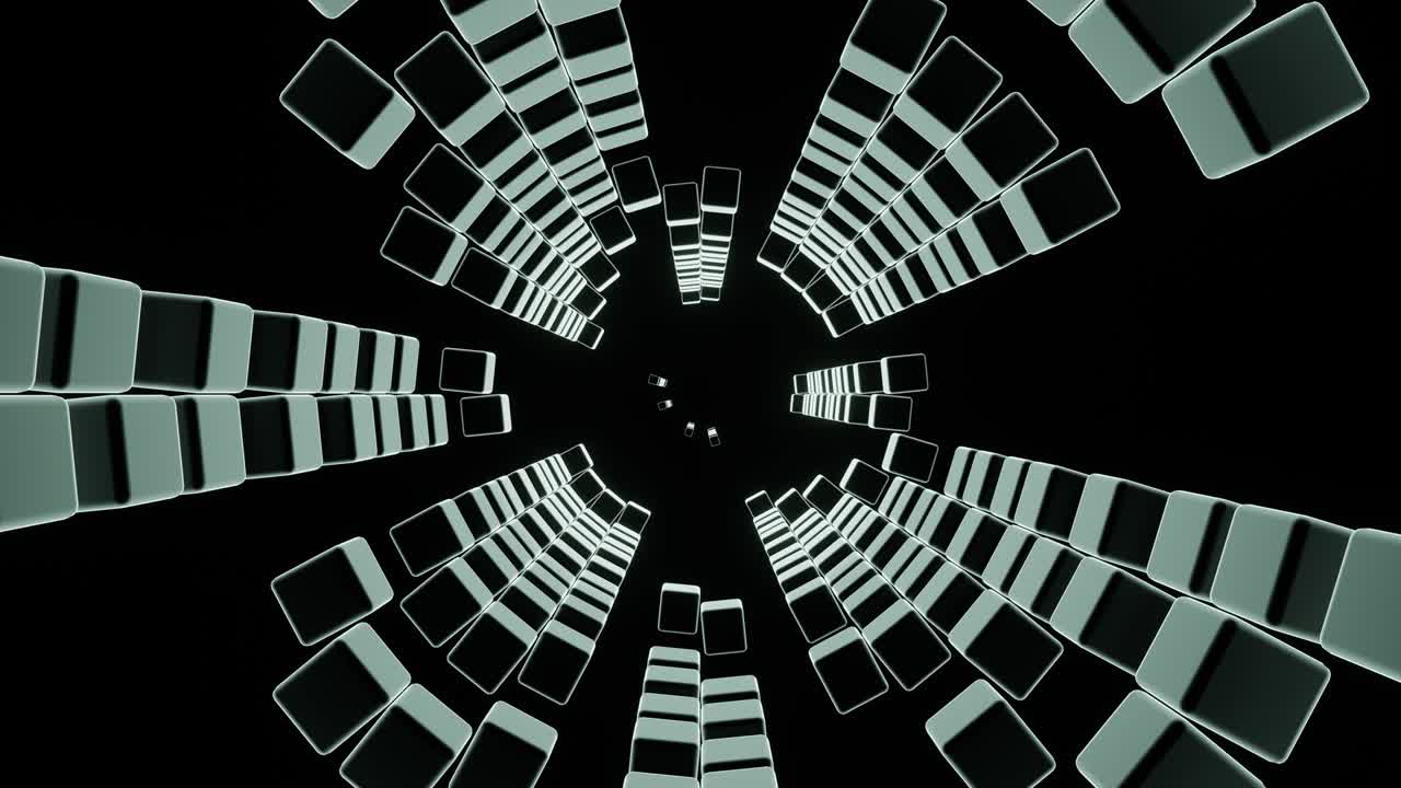Loop VJ: astrazione argentata a tunnel