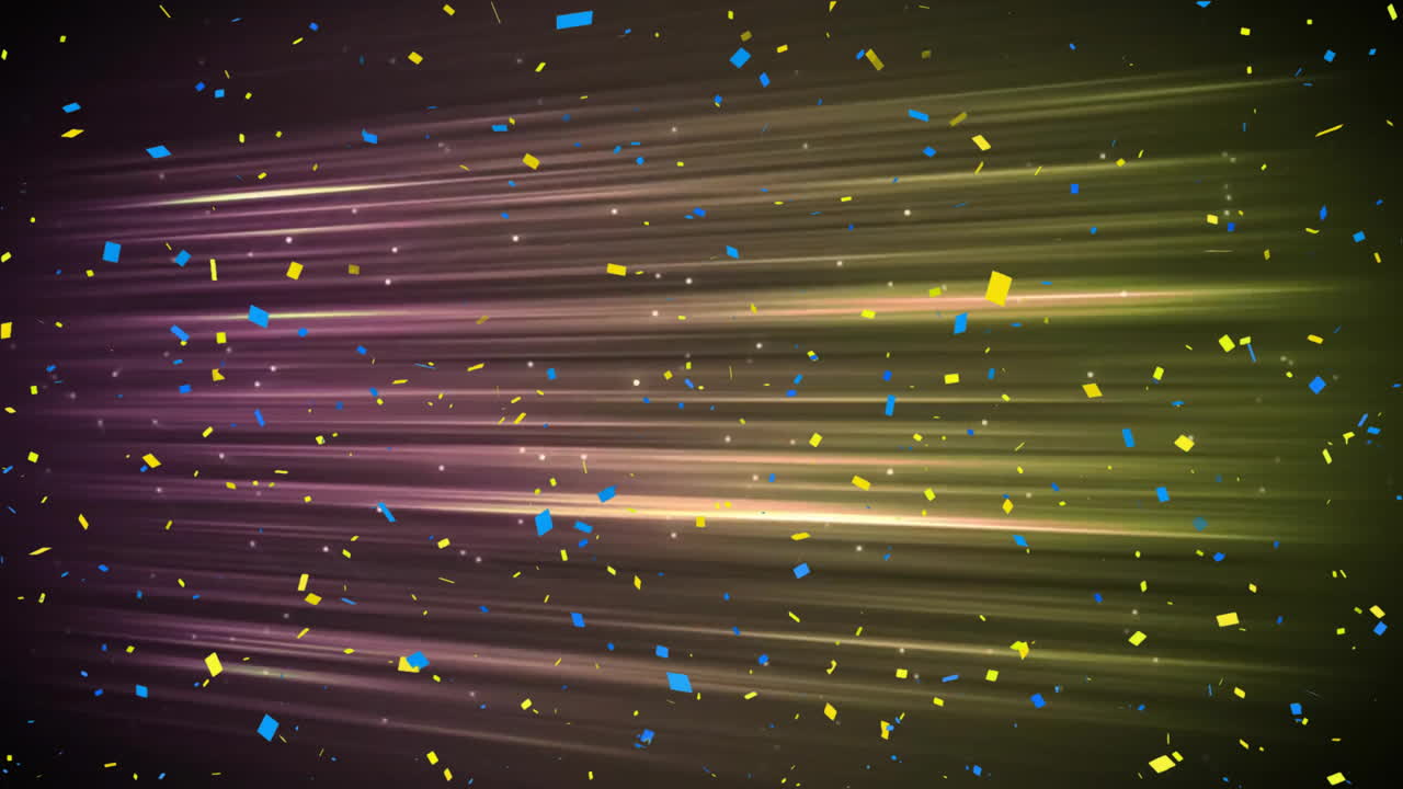 검은색 배경에 떨어지는 네온 선과 콘티의 애니메이션