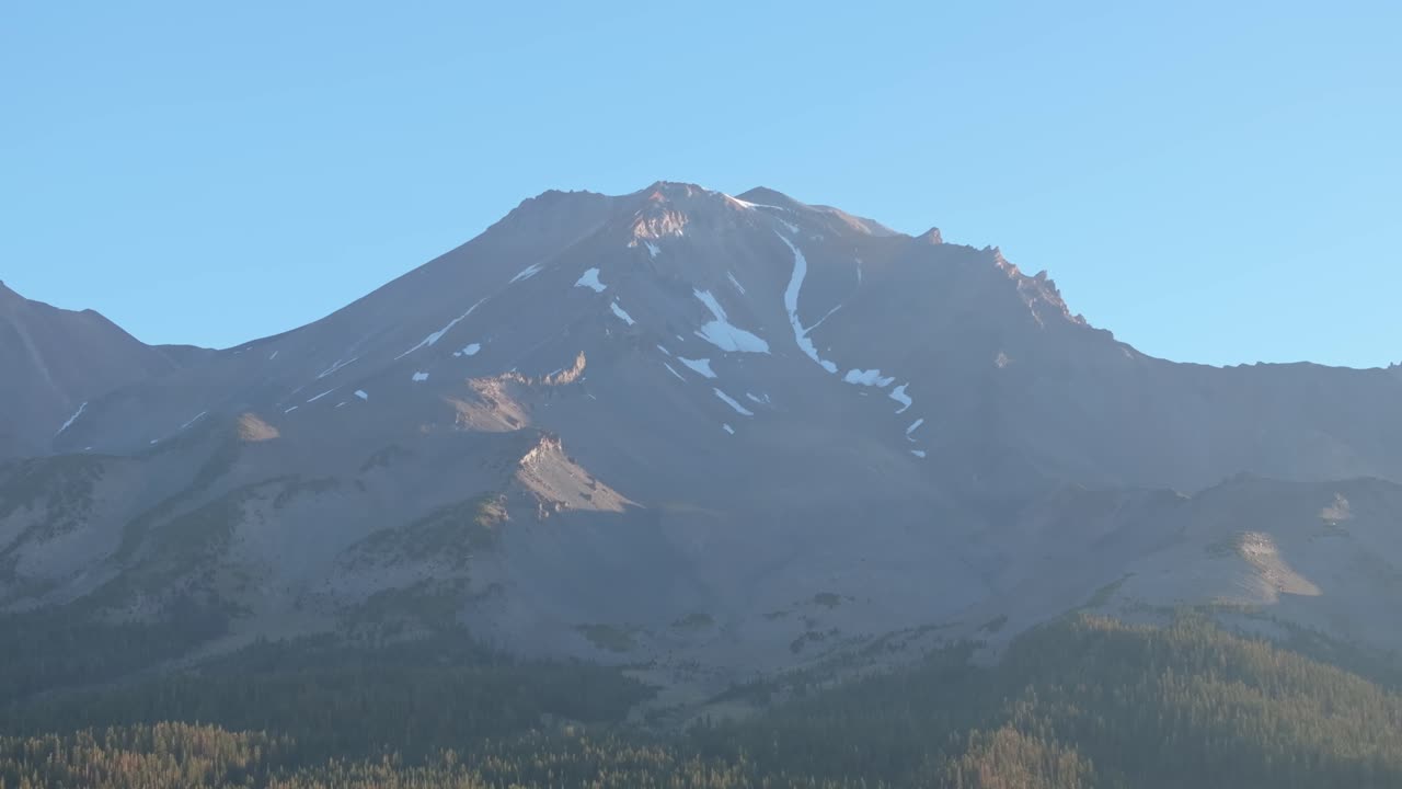 Mt. Shasta under clear sky in California, serene mountain view