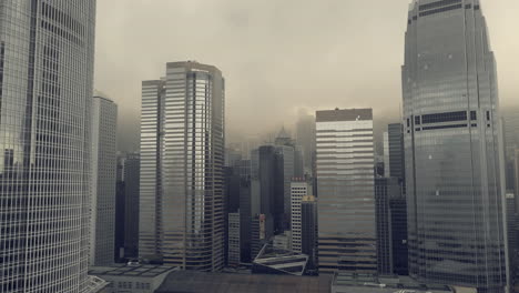hong kong cityscape on a foggy day