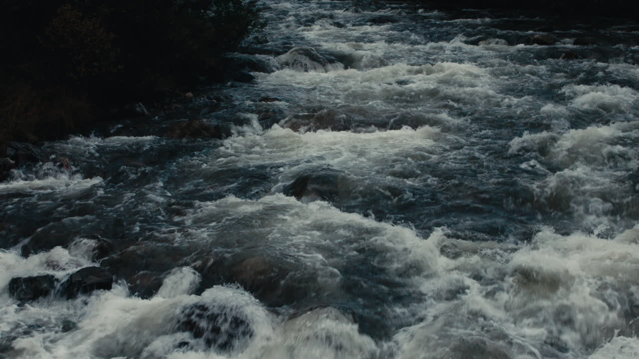 River flowing harsh on a moody day in Norway