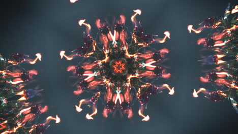 abstract firey kaleidoscope animated pattern