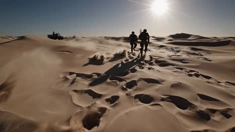 soldiers patroling the desert