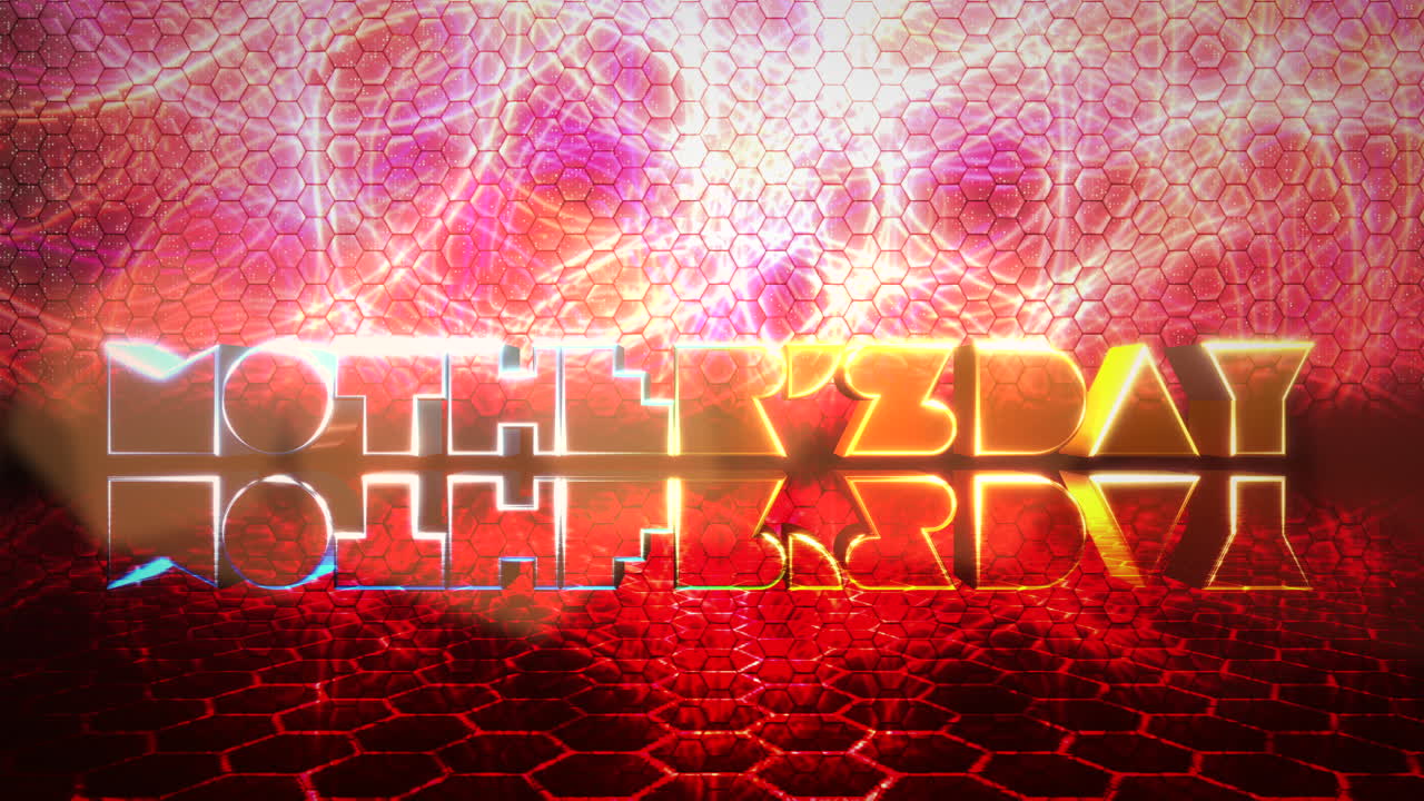 수상 무대에 디스코 네온 텍스트가 있는 어머니 날