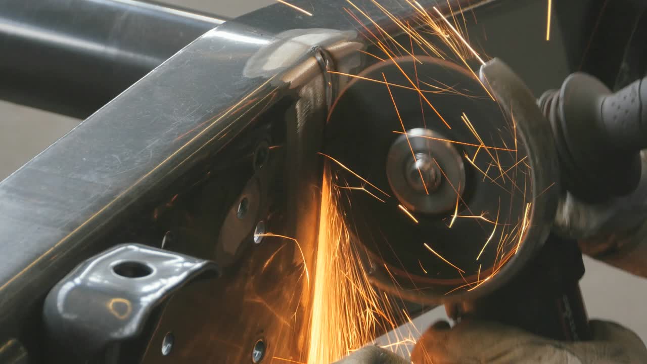 molino angular de superficies metálicas de mano